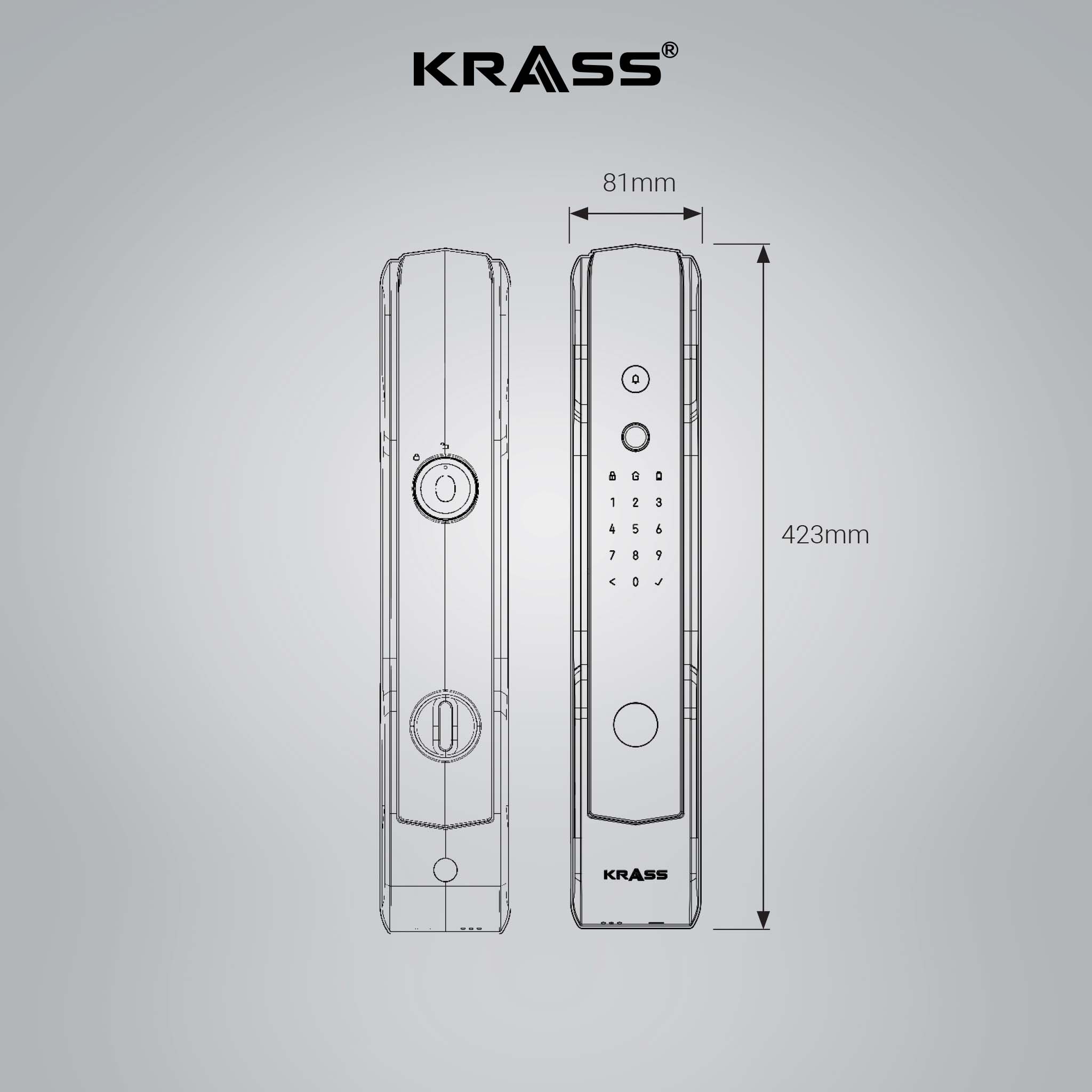 Kích thước của khóa Krass H88