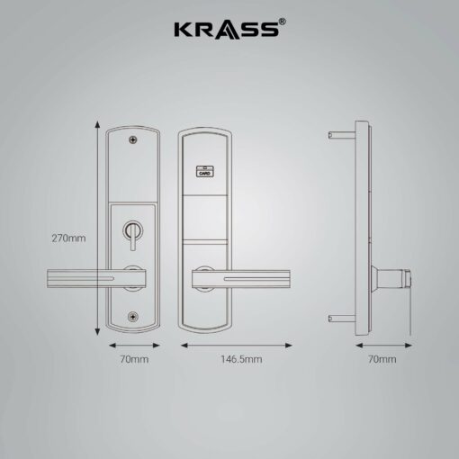 Kích thước khóa Krass E500