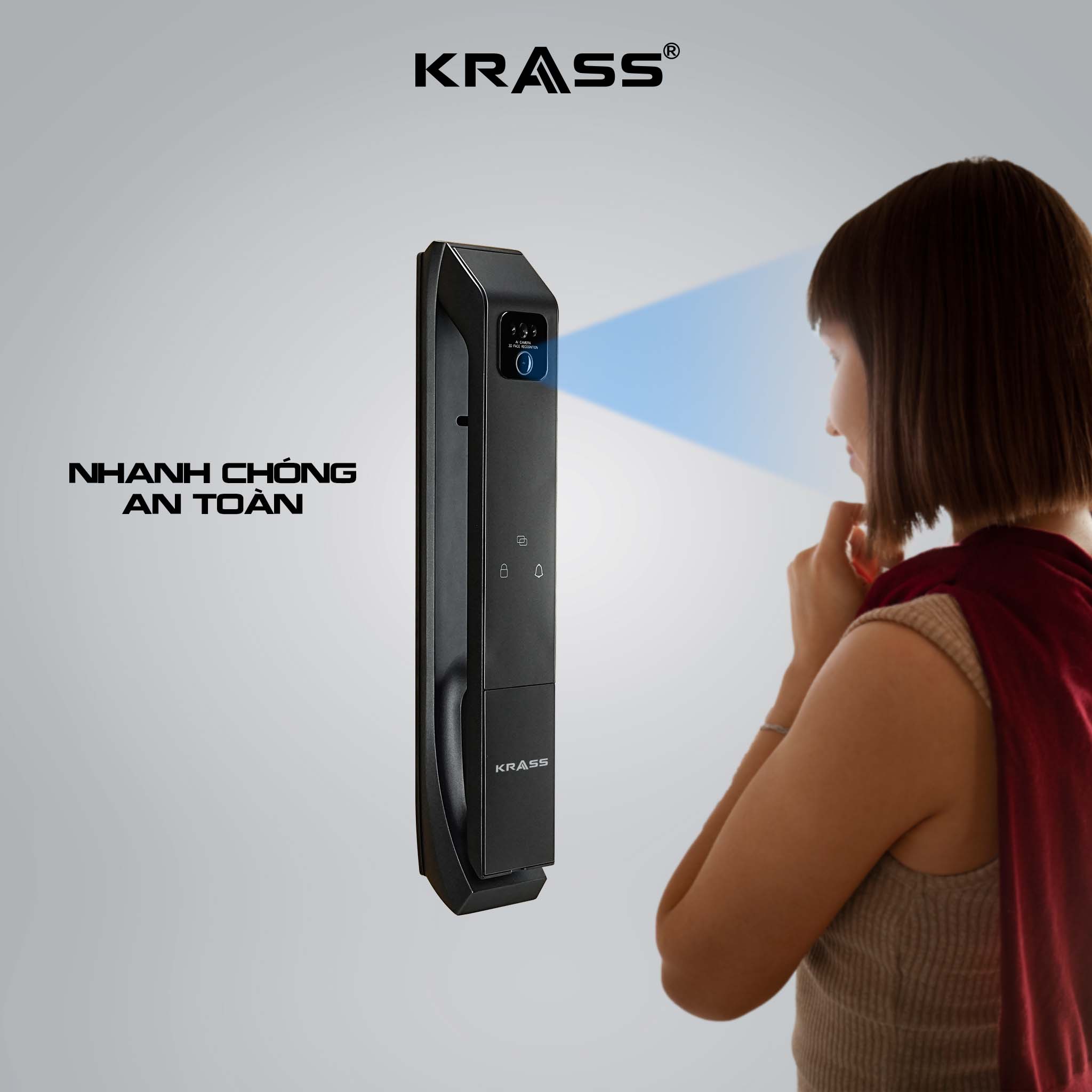 Công nghệ FaceID của khóa Krass H120