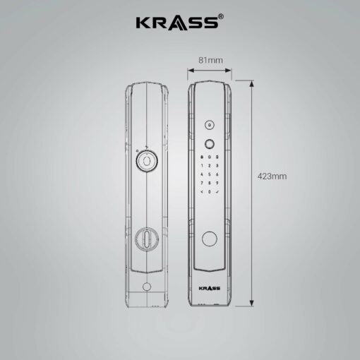 Kích thước của khóa Krass H88