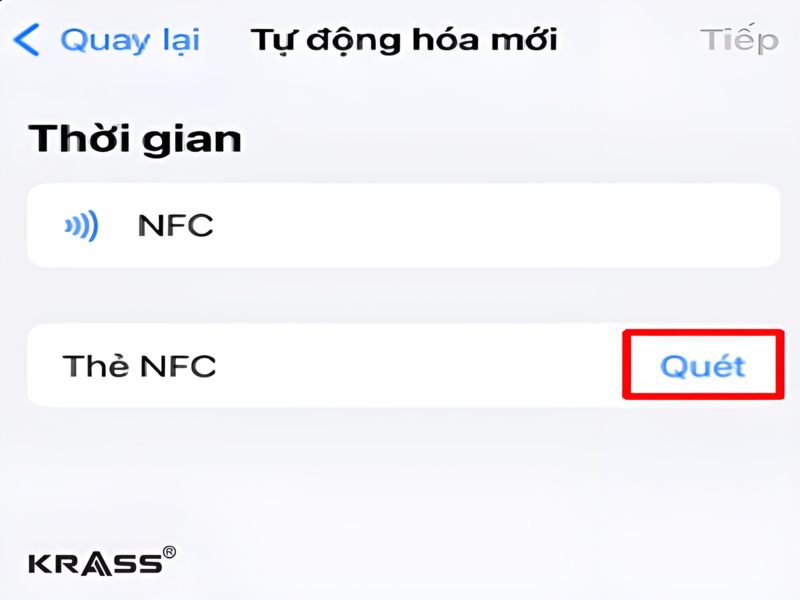 Khởi động NFC trên điện thoại ios