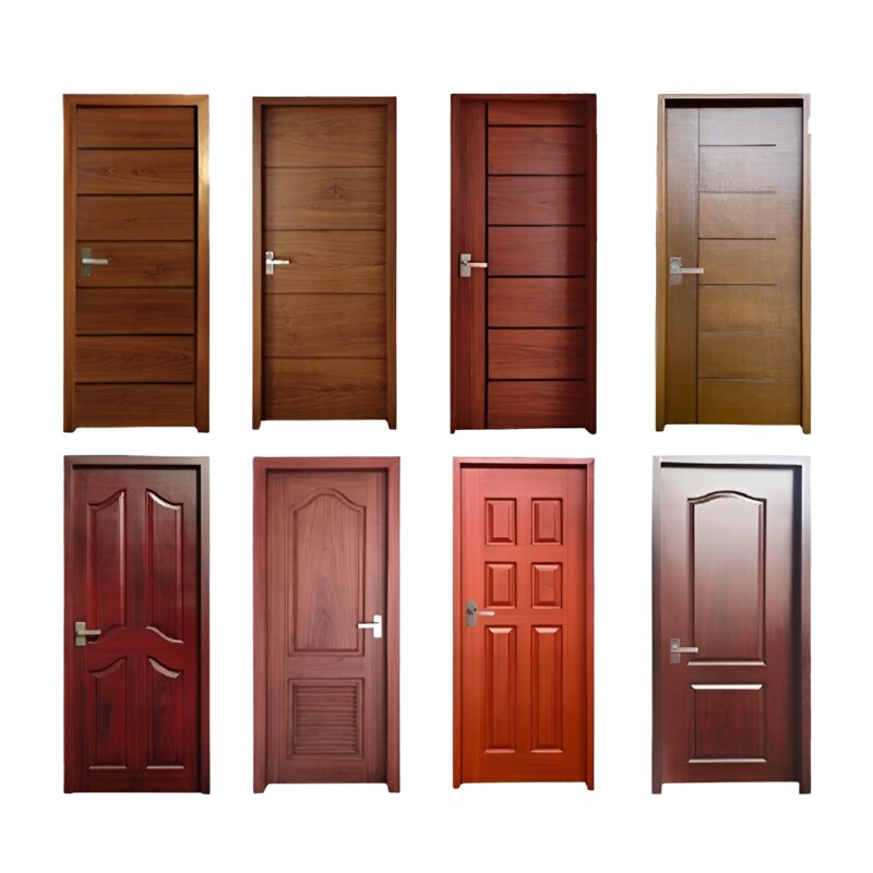 Mẫu cửa phòng gỗ đa dạng về màu sắc