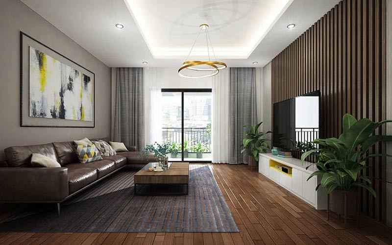 Thiết kế phòng khách chung cư với diện tích 50m2