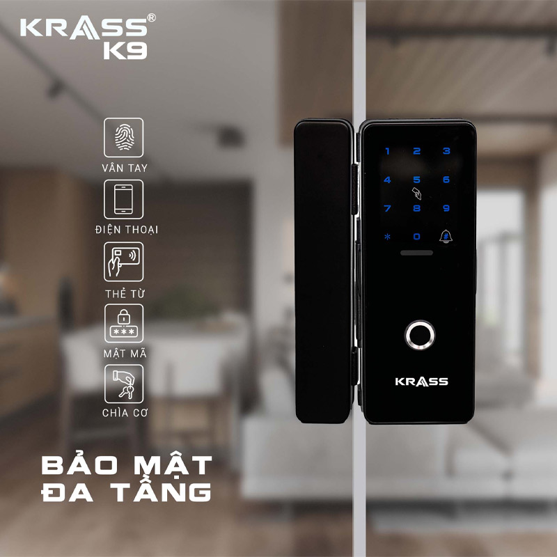 Khóa từ cửa kính 2 cánh